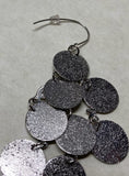 Dangle Tiered Earring Round Discs Silver