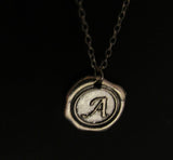 Initial Necklace - Stainless Steel Chain - Silver