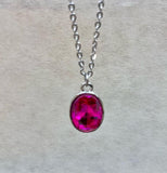 Pink Crystal Link Style Necklace
