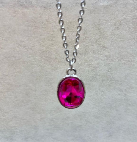 Pink Crystal Pendant  Style Necklace