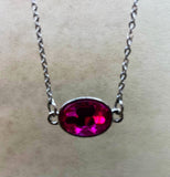 Pink Crystal Link Style Necklace